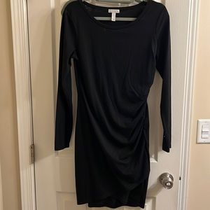 Long sleeve black mini dress by Leith. Size large.